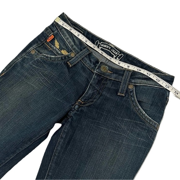 Robins Jeans 29 Embroidered Peace Army angel Wings Zipper Embellished boot cut - Picture 7 of 9